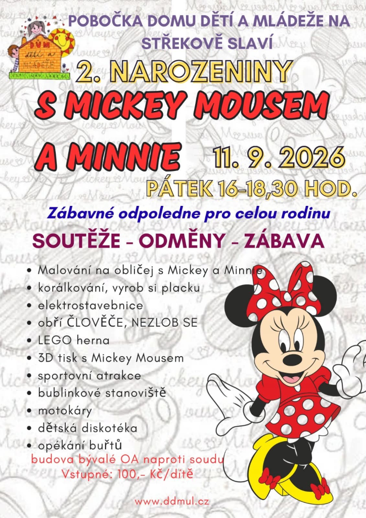 2. narozeniny s Mickey mousem a Minnie