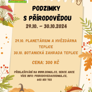 Podzimky s přírodovědou - OBSAZENO, přijímáme náhradníky