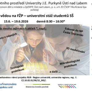 ZA VĚDOU NA FŽP - UNIVERZITNÍ STÁŽ STUDENTŮ SŠ 2026